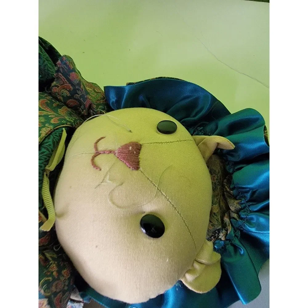 Vintage Handmade‎ Plush In Dress Mouse? Plushie Stuffed Toy 12